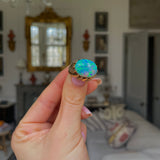 Vintage 1970's cabochon Australian opal ring, 18ct yellow gold