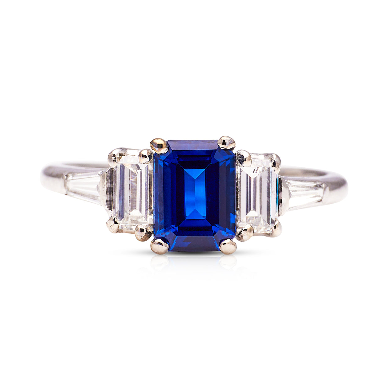 Cartier-Vintage-Sapphire-Diamond-Platinum-Engagement-Baguette-Cut
