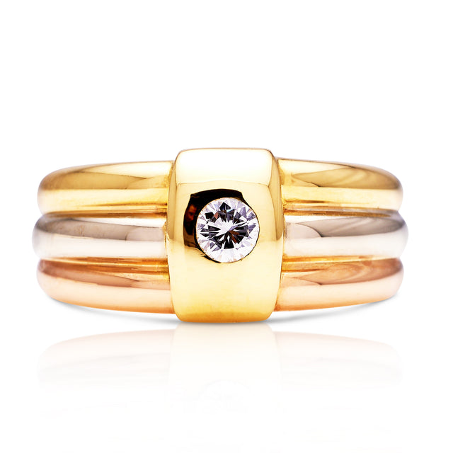 Cartier-Engagement-18ct-Rose-White-Yellow-Gold-Diamond-Signed-Mixed-Metal-Antique