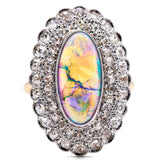 Crystal-Opal-Art-Deco-Cluster-Diamond-Cocktail-Statement-Platinum-Gold-Collar-Vintage-Antique-Ring