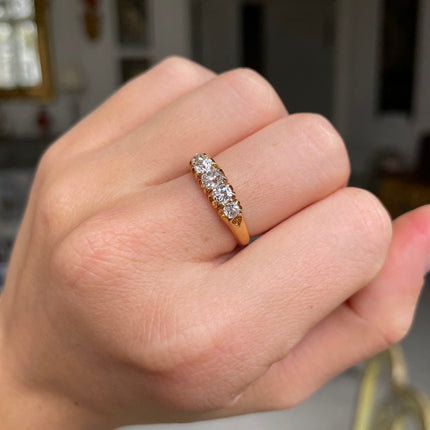 Victorian Diamond Five Stone Engagement Ring, 18ct Yellow Gold