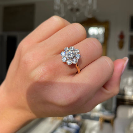Edwardian | 18ct Gold, Diamond Daisy Cluster Ring