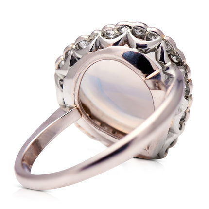Edwardian, Platinum, 18ct White Gold, Moonstone and Diamond Ring