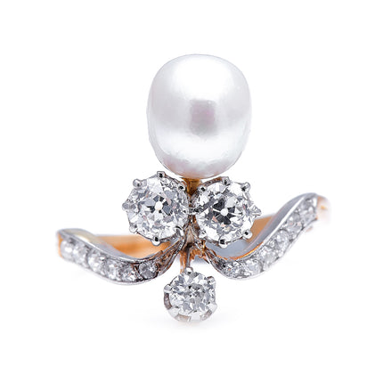 Aquamarine-Beryl-Diamond-Mid-Century-14-Carat-Gold-Vintage-Ring-Antique