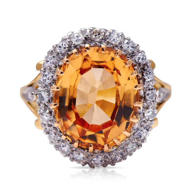 Topaz-Diamond-Ring-Edwardian-18-Carat-Gold-Edwardian-Vintage
