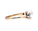 Edwardian, 18ct Gold, Natural Pearl and Diamond Ring