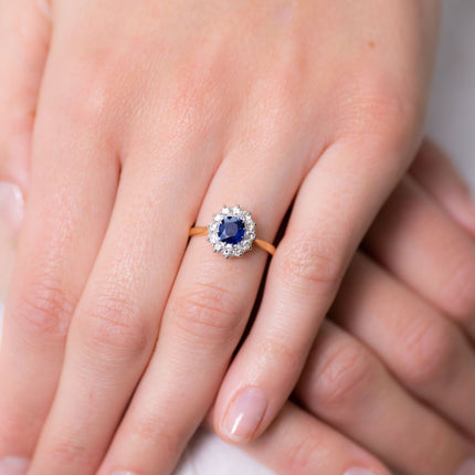 Sapphire and Diamond Ring. Antique Ring Boutique | Vintage Jewelry |Untreated Gemstone Rings | Antique Engagement Rings | Art Deco Rings | Antique Rings | Antique Jewellery Company