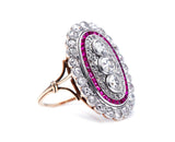 Edwardian, 18ct Gold and Platinum, Ruby and Diamond Ring