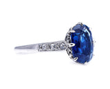 Edwardian, 18ct white gold, Burmese sapphire and diamond ring