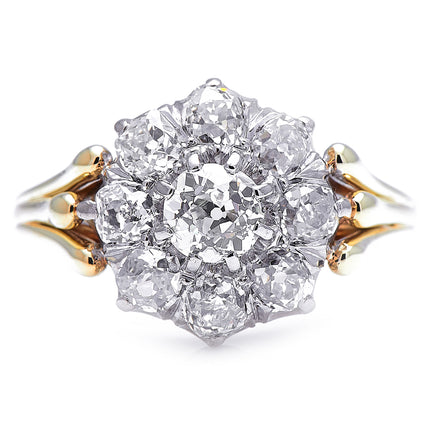 Edwardian, Austrian, 14ct Gold, Diamond Cluster Ring