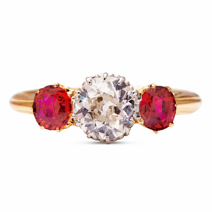 Edwardian-Engagement-Dress-Ring-Ruby-Diamond-Three-Stone-Antique
