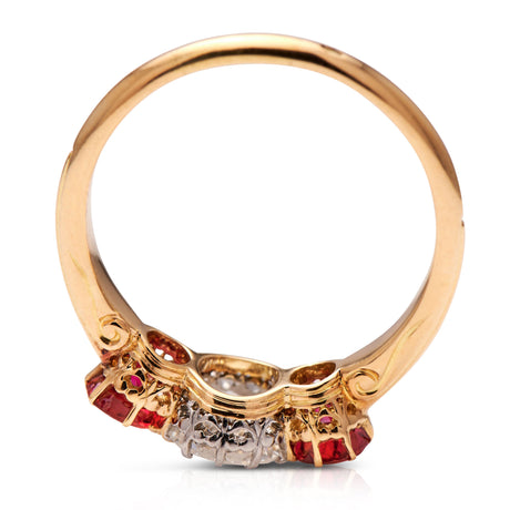 Edwardian, French, Diamond and Ruby Three Stone Ring Antique Engagement Rings | Vintage Engagement Rings Antique Rings | Antique Engagement Rings | Vintage Engagement Rings | Antique Jewellery 
