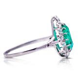 Emerald_Diamond_Antique_Vintage_Engagement_Rings_Ring_Colombian | Art Deco, Platinum, Colombian Emerald and Diamond Ring