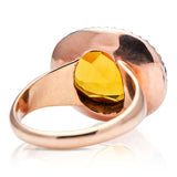 19th Century, 15ct Gold, Silver, Citrine and Diamond Ring