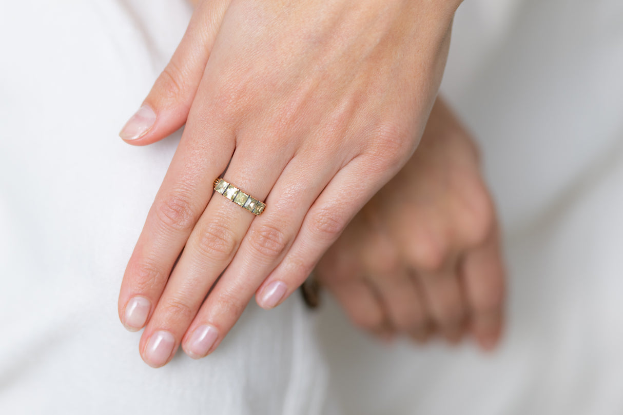 Georgian, gold, chrysoberyl five-stone ring