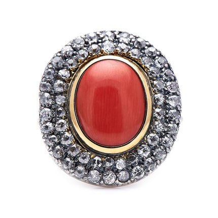 Georgian-19th-Century-Coral-Diamond-Cluster-Ring