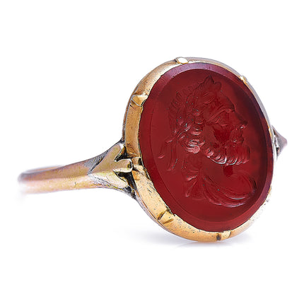 Georgian, Gold, Carnelian Agate Intaglio Ring
