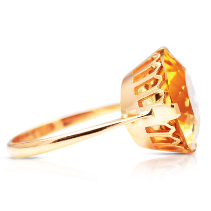 French | 1940s, 18ct Gold, Golden Yellow Beryl Ring
