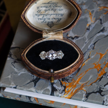 Engagement-Antique-Platinum-Diamond-Three-Stone-Ring