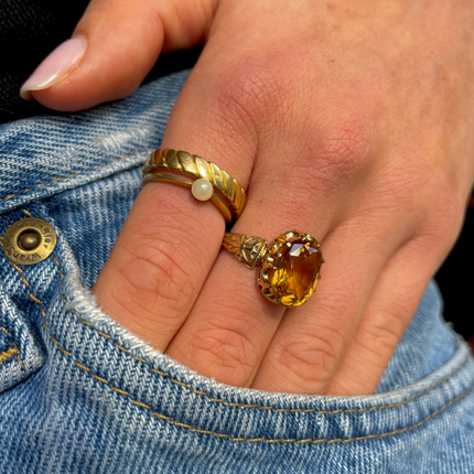 Victorian Solitaire Imperial Topaz Ring, 18ct Yellow Gold
