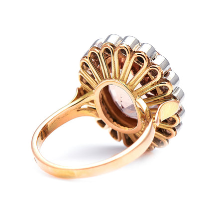 Mid Century, 1950s, French 18ct Rose Gold, Morganite and Diamond Ring