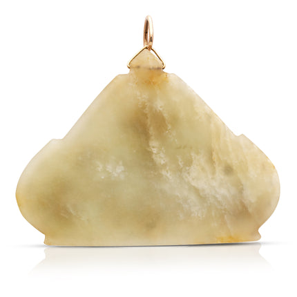 A GOLD-INLAID AND GEM-SET JADE PENDANT MUGHAL INDIA, 19TH CENTURY