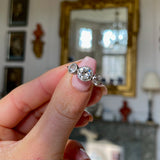 Vintage | Art Deco, large diamond three-stone ring