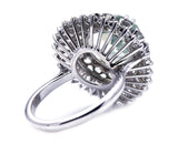 Mid century, 1950s, 18ct white gold, extraordinary mint quartz and diamond ring