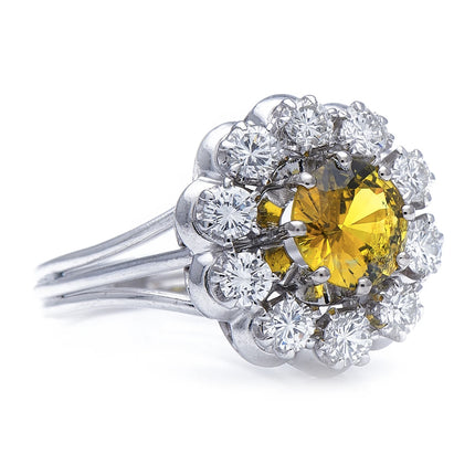 Platinum, Chrysoberyl and Diamond Cluster Ring