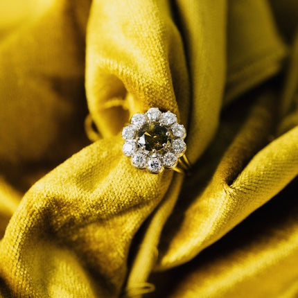 Platinum, Chrysoberyl and Diamond Cluster Ring