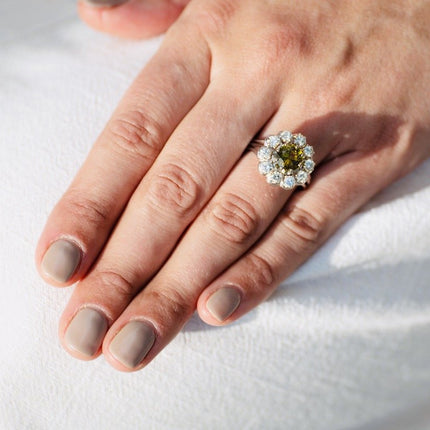 Platinum, Chrysoberyl and Diamond Cluster Ring