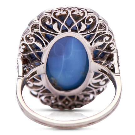 Exceptional | Edwardian, Black Opal and Diamond Ring