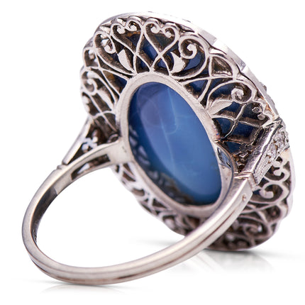Exceptional | Edwardian, Black Opal and Diamond Ring