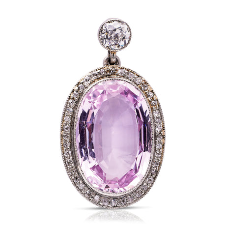 Pink-Topaz-Antique-Pendant-Diamond-White-Gold-Platinum-Edwardian