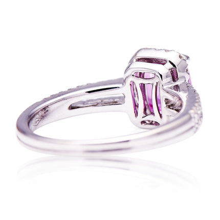 Engagement | 18ct White gold, Pink Sapphire and Diamond Ring