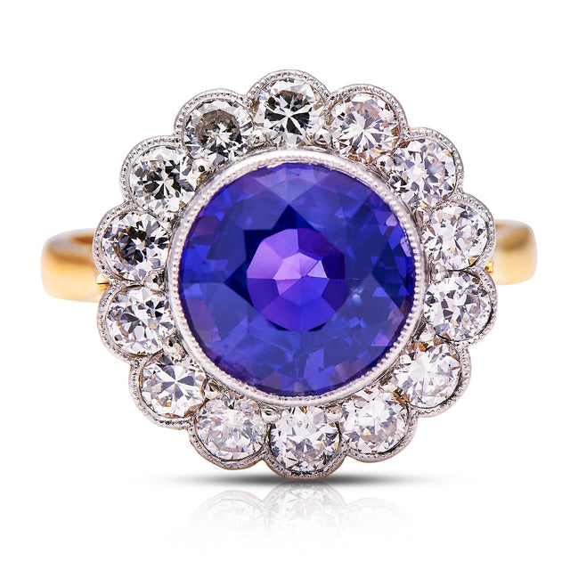 Edwardian-18-Carat-Gold-Violet-Sapphire-Diamond-Ring-Antique-Boutique