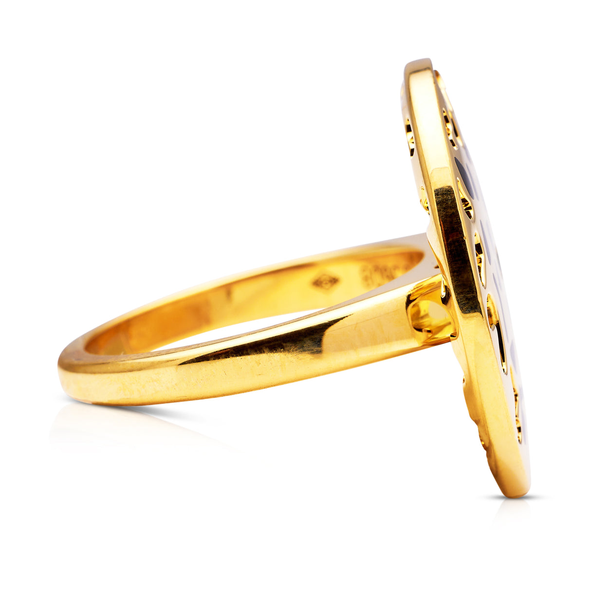 Vintage Cartier, enamel & green garnet panthère ring
