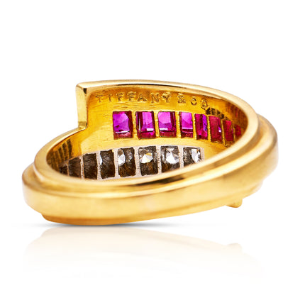 Retro | Ruby and Diamond Ring by Tiffany & Co, 18ct Gold