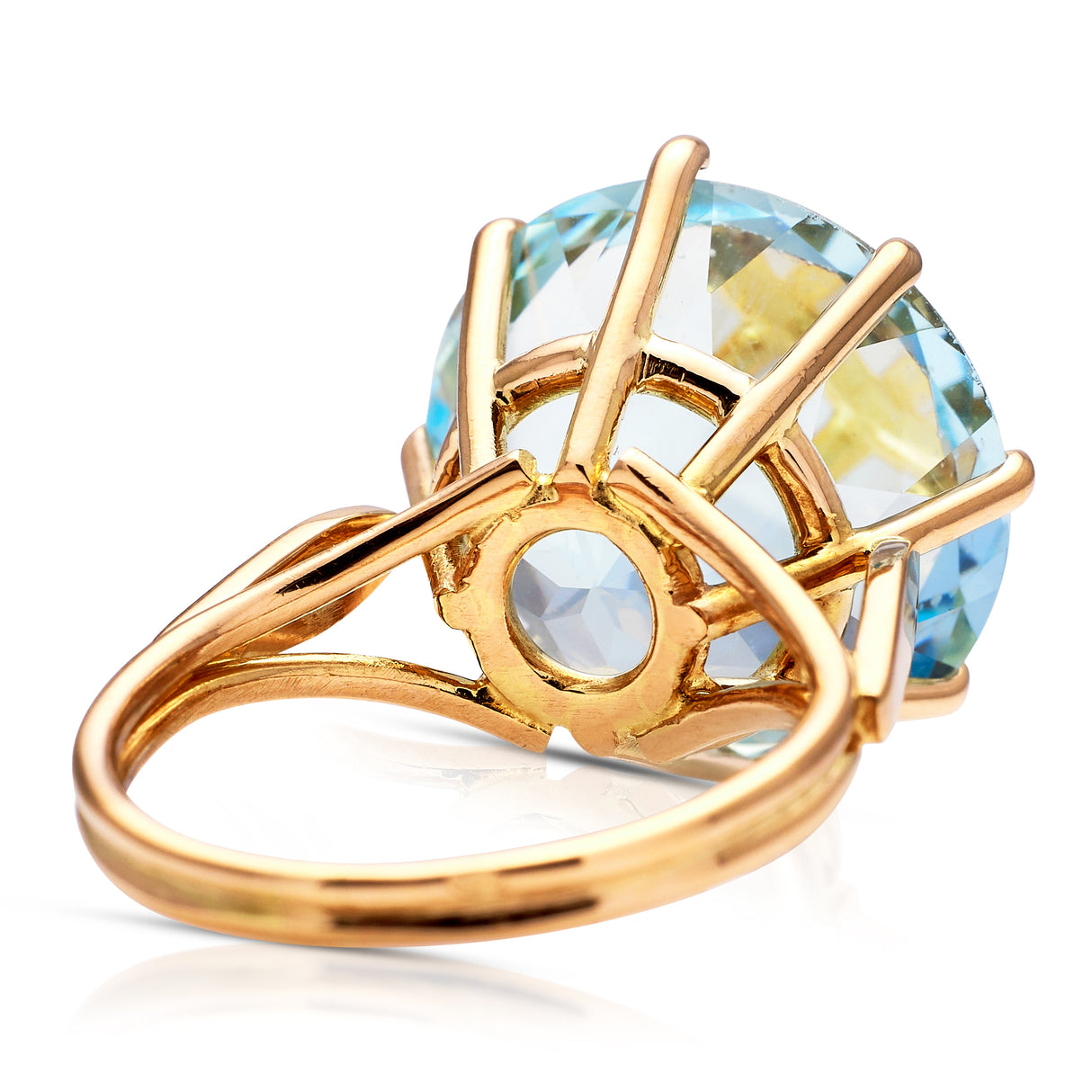 French | frosty-blue aquamarine statement gemstone ring, 18ct gold