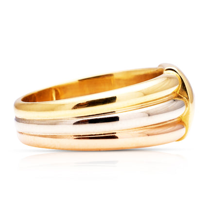 Cartier | A Stylish 18ct Rose, White and Yellow Gold Diamond Band, Signed