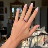 1920s, Oval Ruby and Diamond Cluster Engagement Ring, 18ct Yellow Gold