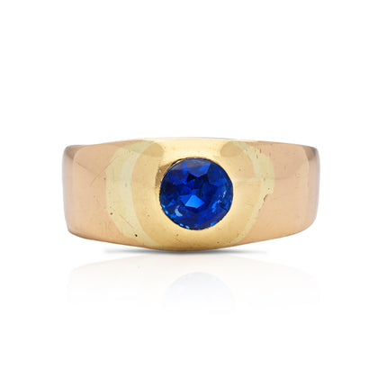 Antique-Burmese-Sapphire-Band-18ct-Yellow-Gold