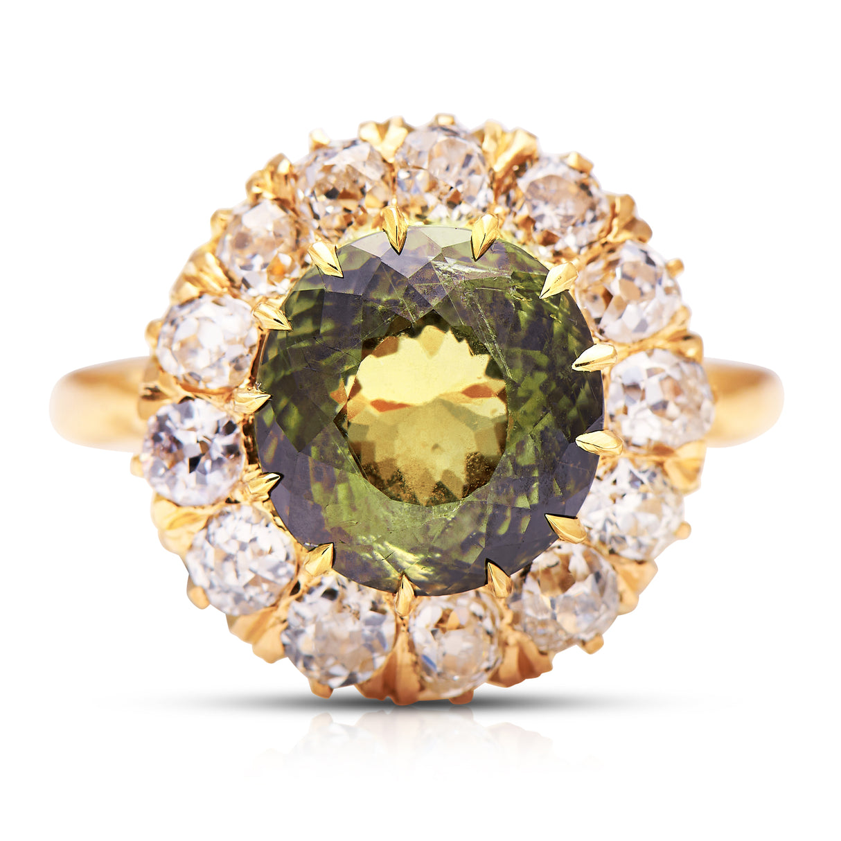 Belle-Époque-Engagement-Ring-Gold-Yellow-Green-Sapphire-Ring-Antique