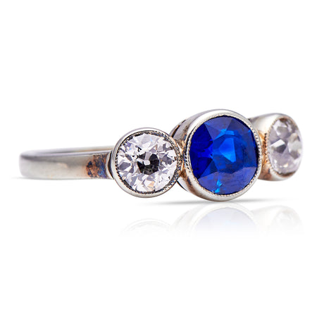 Antique Art Deco sapphire & diamond engagement ring