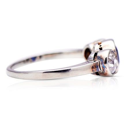 Antique Art Deco Sapphire and Diamond Engagement Ring