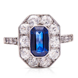 Art-Deco-18-Carat-Sapphire-Yellow-Gold-Platinum-Antique-Ring