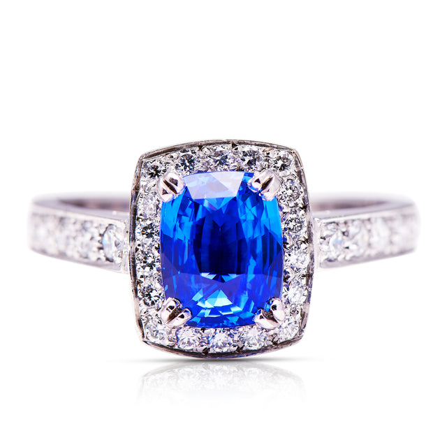 Sapphire-Diamond-Cluster-18ct-White-Gold-Engagement-Ring-Contemporary-Antique-Style