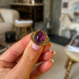 Vintage Tiffany & co, cabochon amethyst ring, 18ct yellow gold, circa 1980