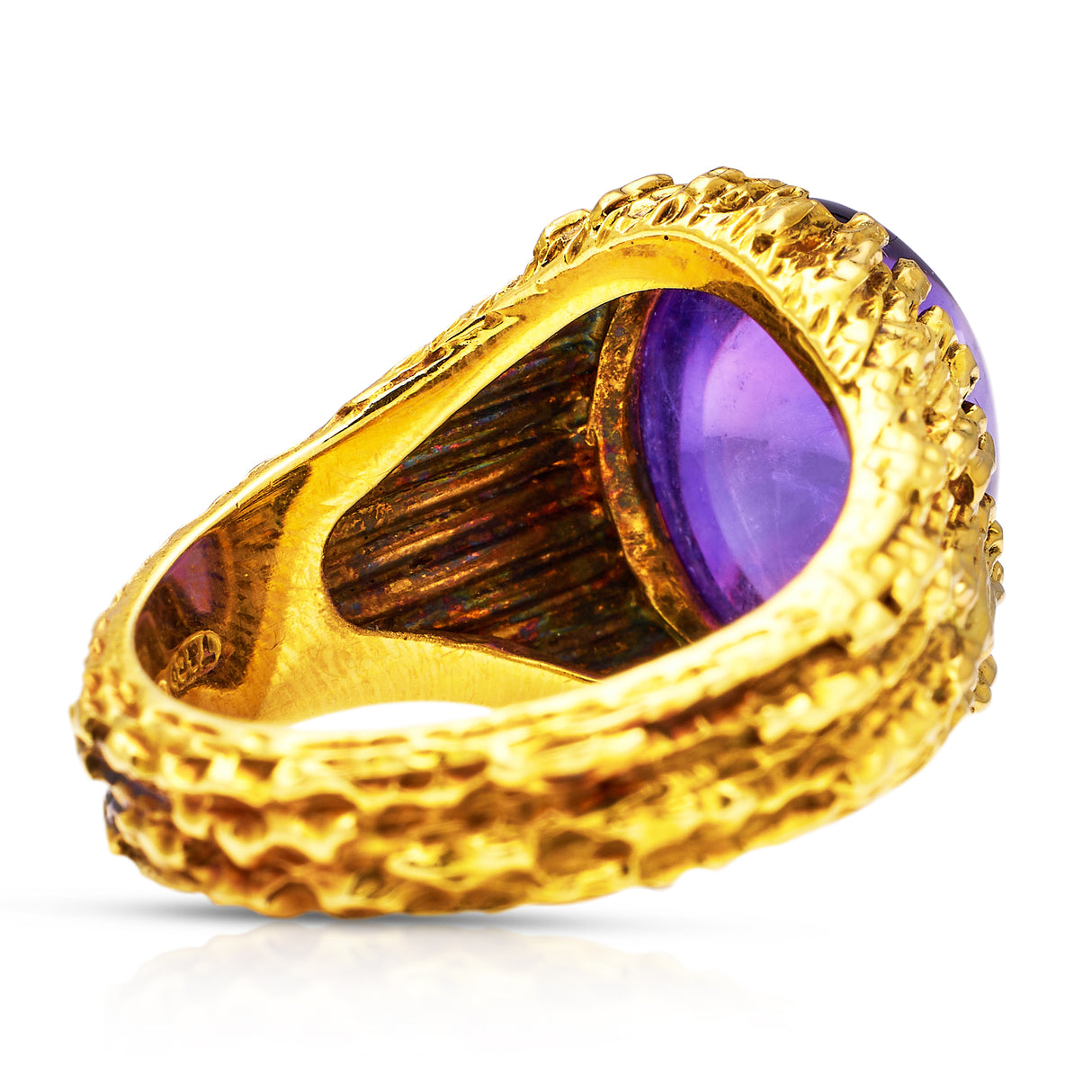 Vintage Tiffany & co, cabochon amethyst ring, 18ct yellow gold, circa 1980