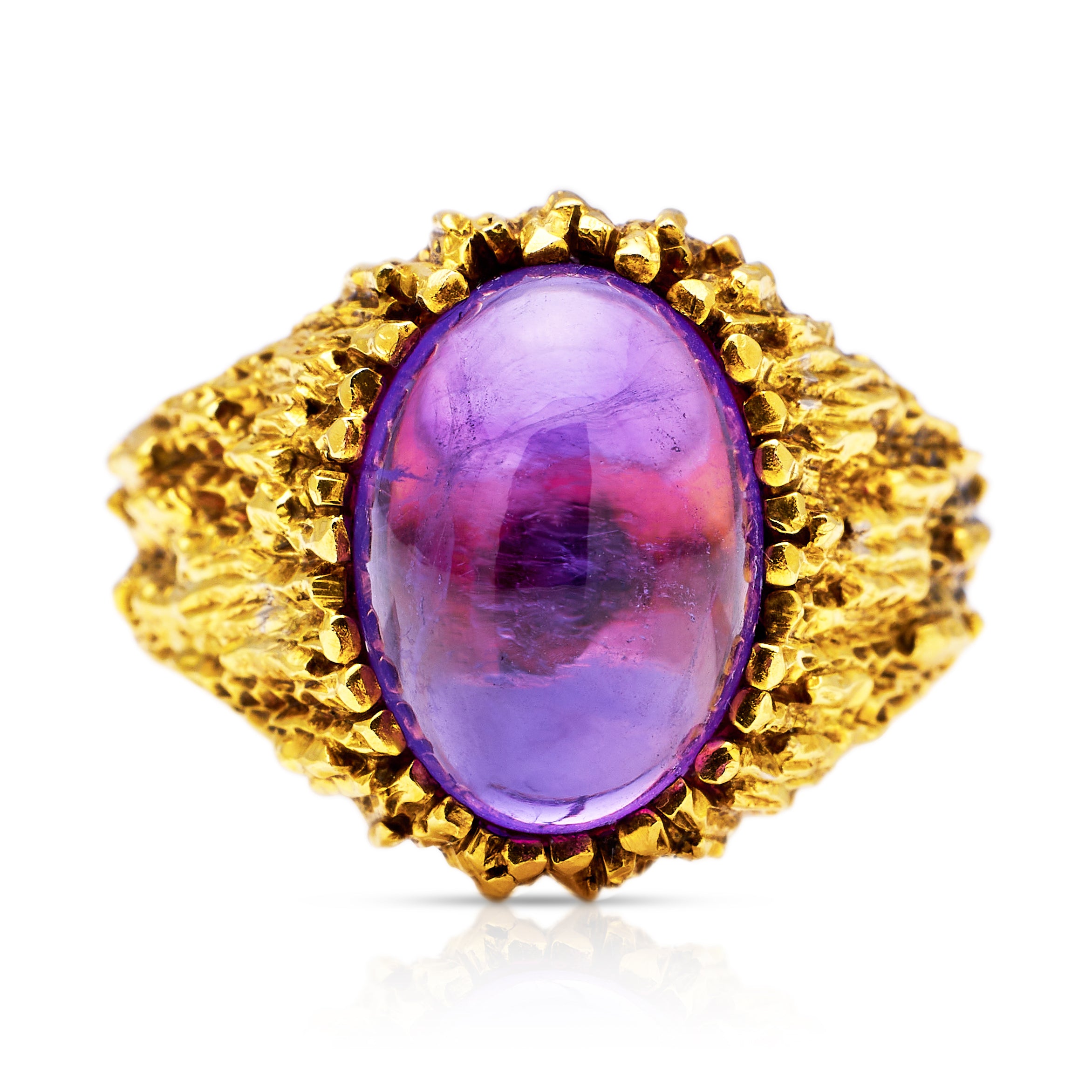 Vintage amethyst rings yellow hotsell gold
